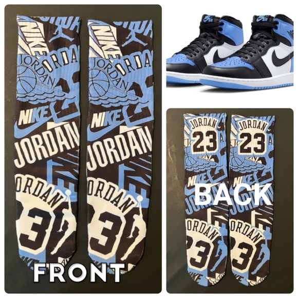 Jordan 1 Unc toe 1s socks - Picture 1 of 1